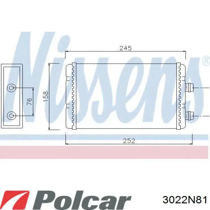 Радиатор печки (отопителя) Polcar 3022N81 цена, от 33.30 USD