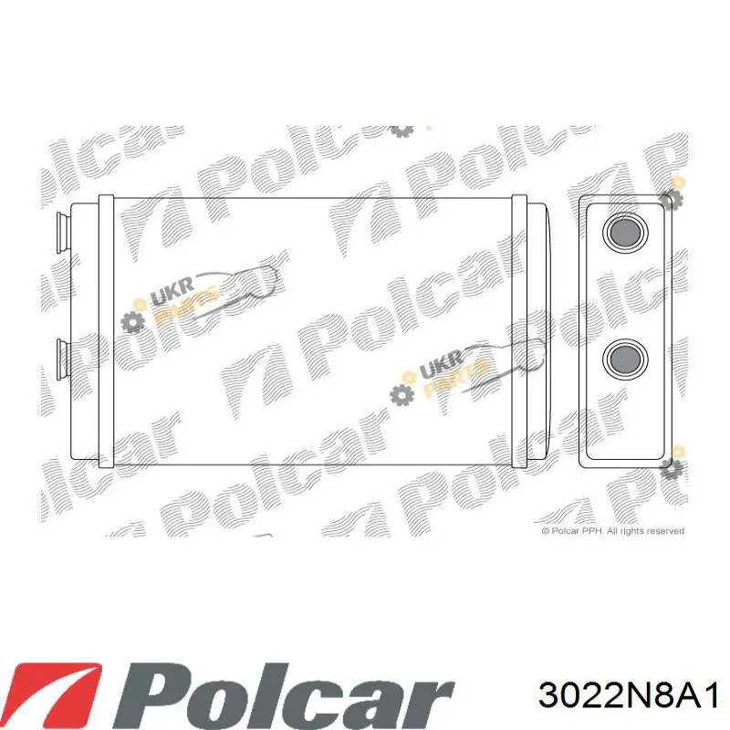 Радиатор печки 3022N8A1 Polcar