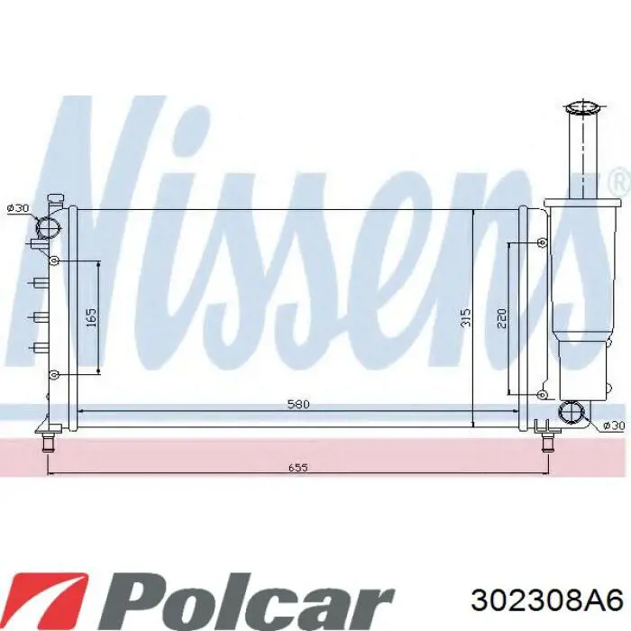 Радиатор 302308A6 Polcar