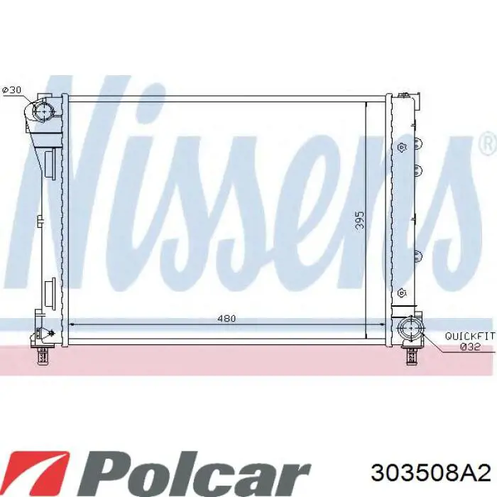 Радиатор 303508A2 Polcar