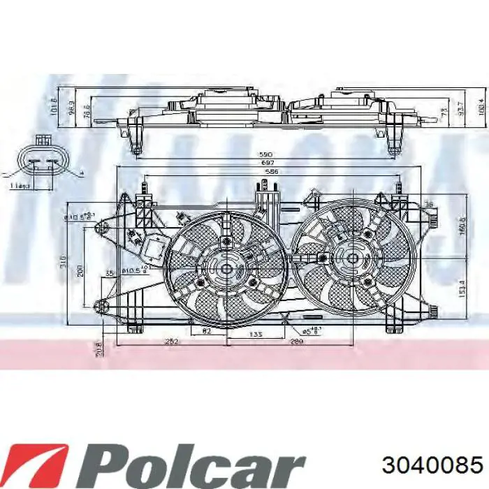 3040085 Polcar Радиатор основной