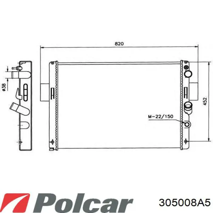 305008A5 Polcar Радиатор основной