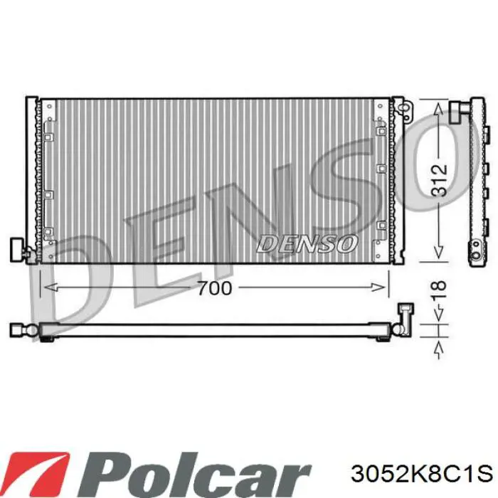 3052K8C1S Polcar радиатор кондиционера