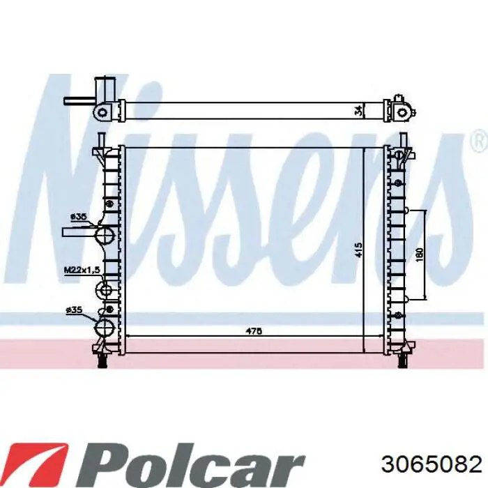 Радиатор охлаждения двигателя Polcar 3018089 цена, от 39.68 USD