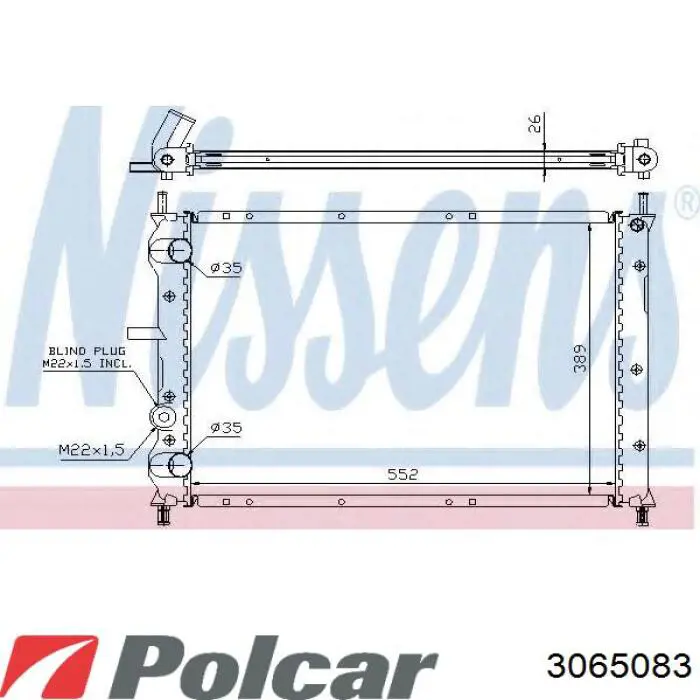 Радиатор охлаждения двигателя Polcar 3065083 цена, от 43.59 USD