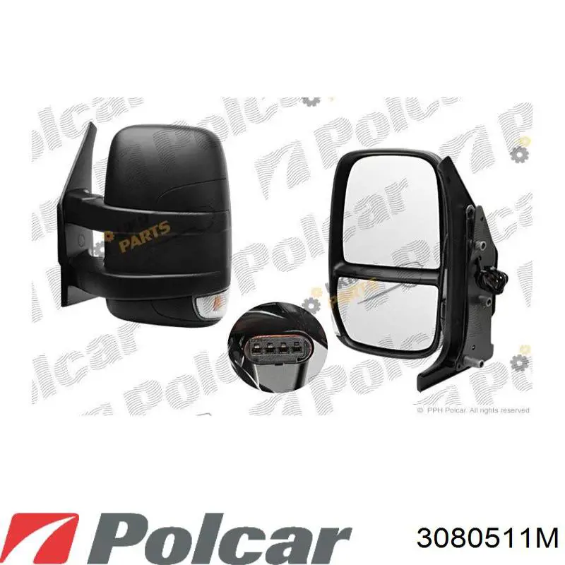 3080511M Polcar зеркало заднего вида левое