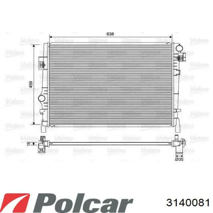 Радиатор охлаждения двигателя Polcar 3140081 цена, от 60.81 USD