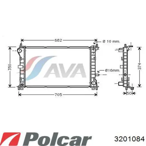 Радиатор 3201084 Polcar