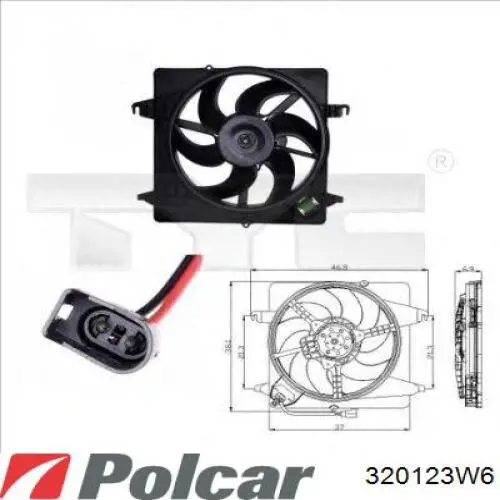 320123W6 Polcar диффузор радиатора охлаждения, в сборе с мотором и крыльчаткой
