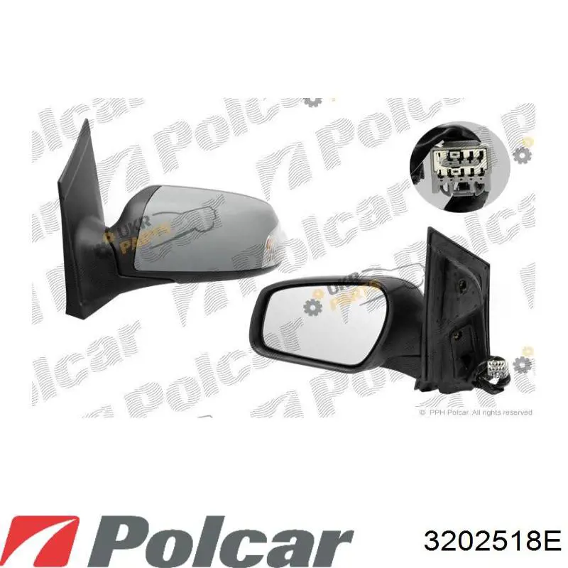 3202518E Polcar зеркало заднего вида левое
