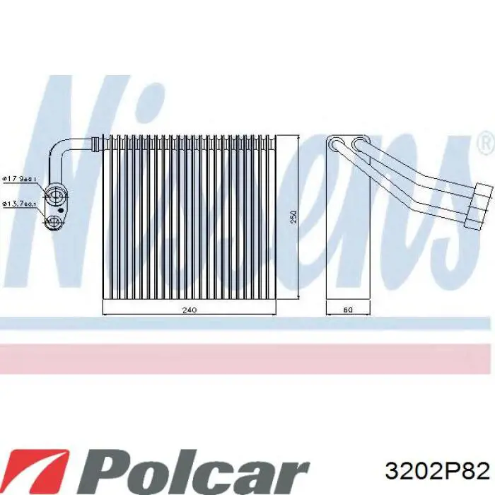 Купить 3202P82 Polcar Радиатор кондиционера салонный, испаритель