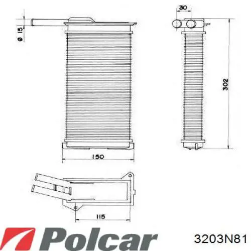 Купить 3203N81 Polcar Радиатор печки