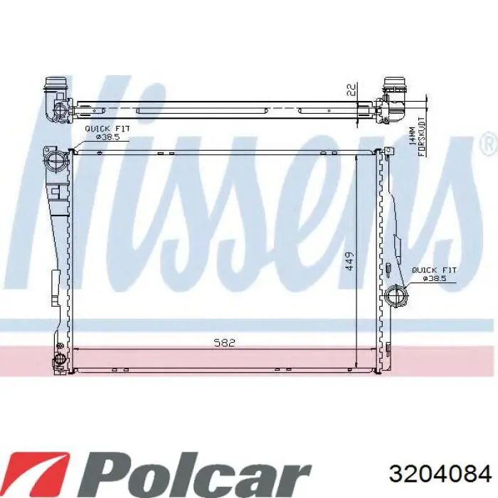 Купить 3204084 Polcar Радиатор водяной