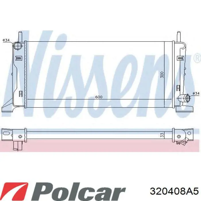 Купить 320408A5 Polcar Радиатор водяной