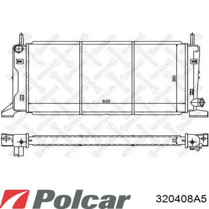 Радиатор охлаждения двигателя Polcar 320408A5 цена, от 37.64 USD