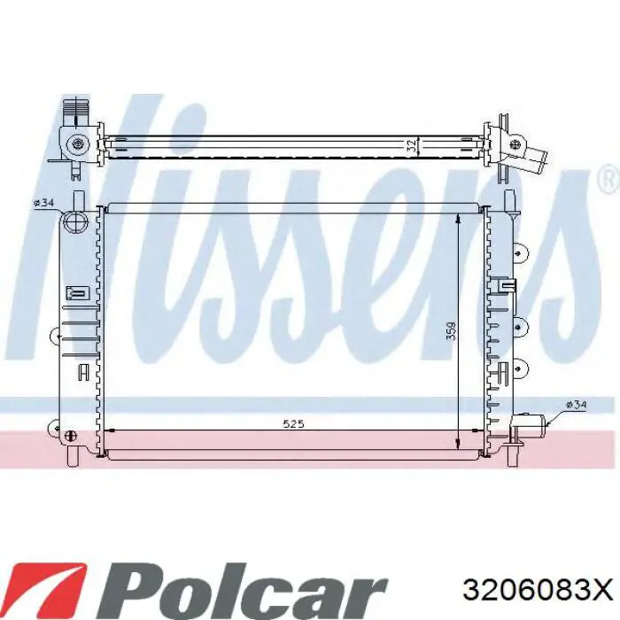 Купить 3206083 Polcar Радиатор водяной