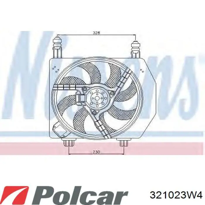 Диффузор вентилятора в сборе с мотором и крыльчаткой 321023W4 Polcar