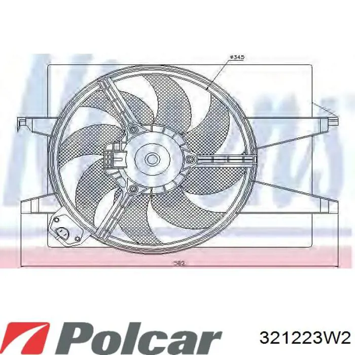 321223W2 Polcar диффузор радиатора охлаждения, в сборе с мотором и крыльчаткой