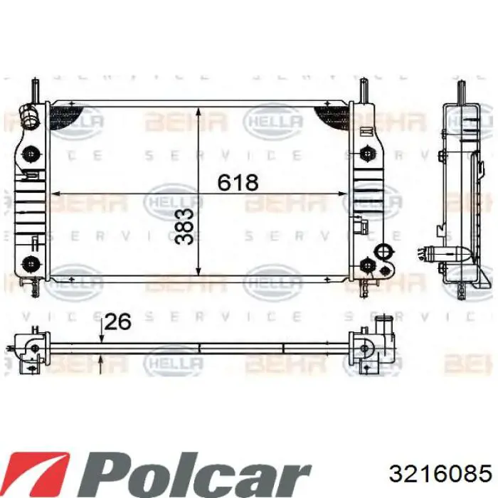 3216085 Polcar радиатор