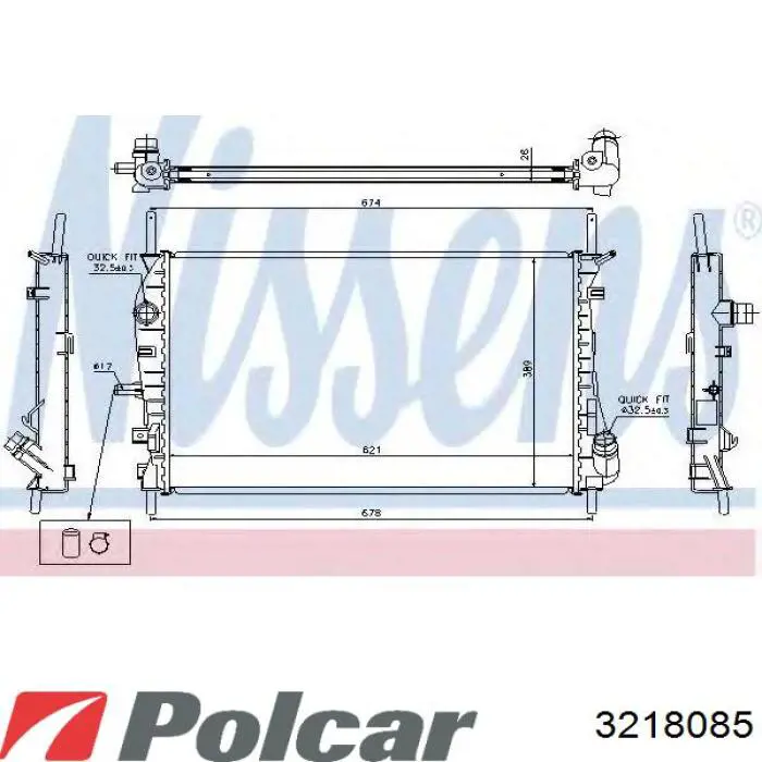 Радиатор 2S718005DC Ford