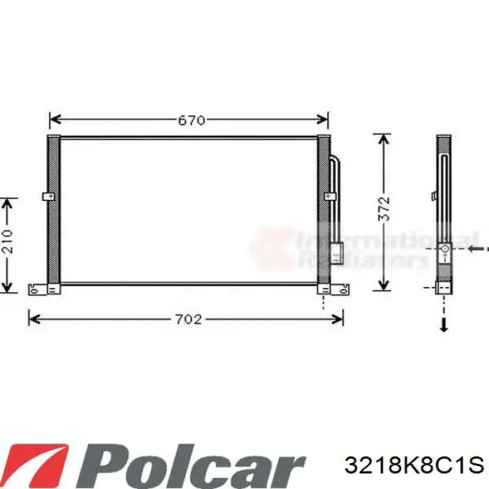 Радиатор кондиционера 3218K8C1S Polcar