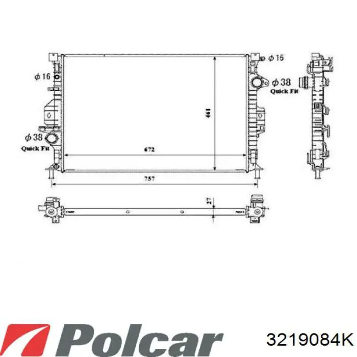 3219084K Polcar радиатор