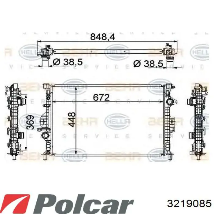 Радиатор 3219085 Polcar