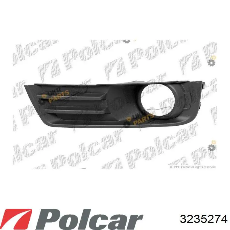Заглушка (решетка) противотуманных фар бампера переднего правая Polcar 3235274