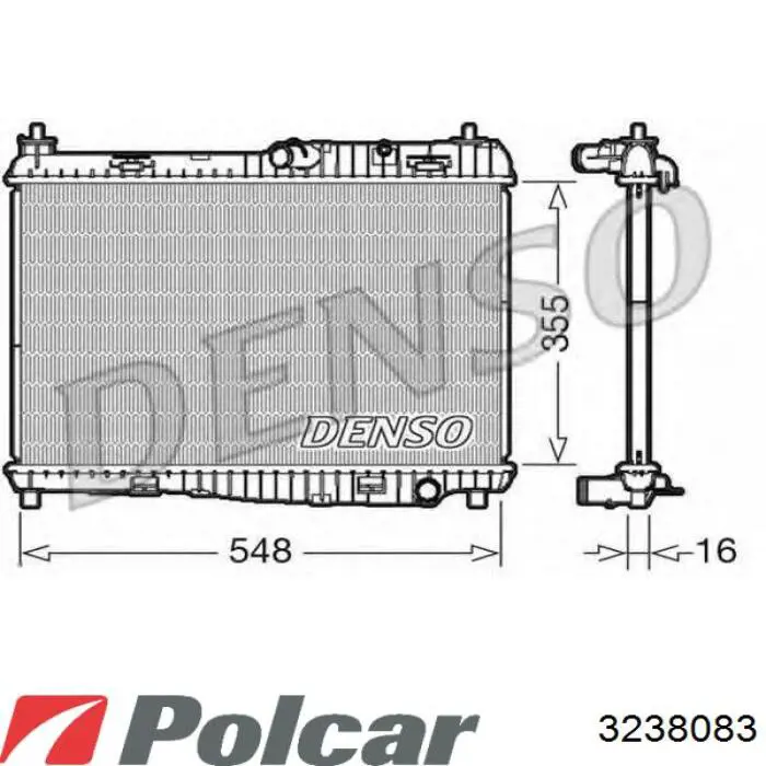 Купить 3238083 Polcar Радиатор водяной