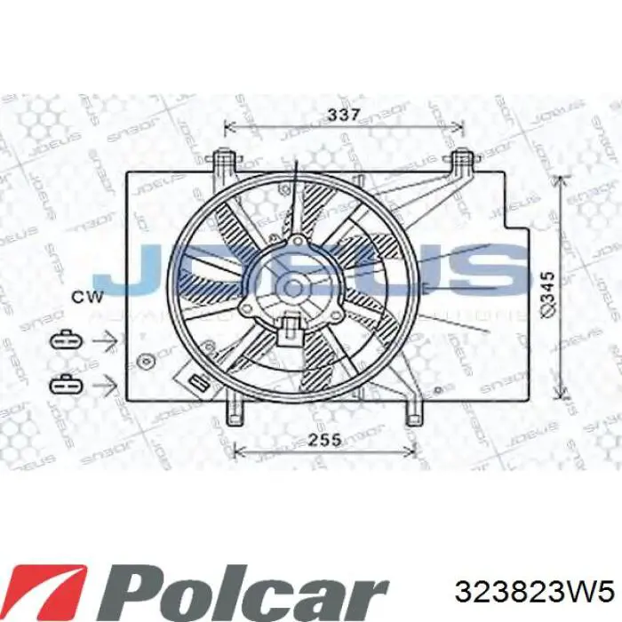 323823W5 Polcar диффузор радиатора охлаждения, в сборе с мотором и крыльчаткой