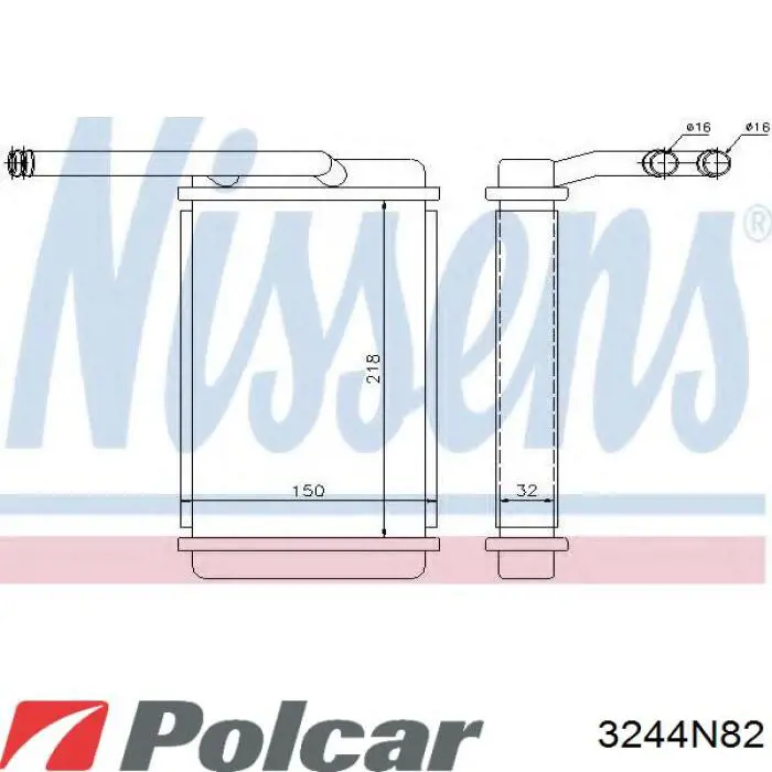 Радиатор печки 3244N82 Polcar