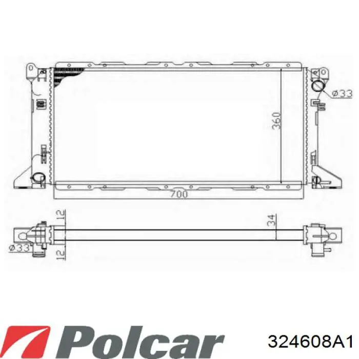 Радиатор 7138208 Ford