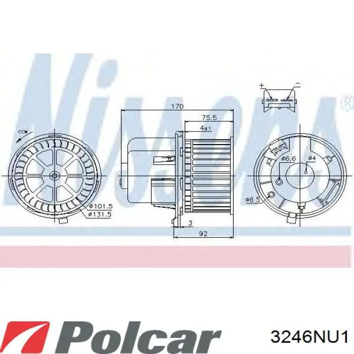 Вентилятор печки 3246NU1 Polcar