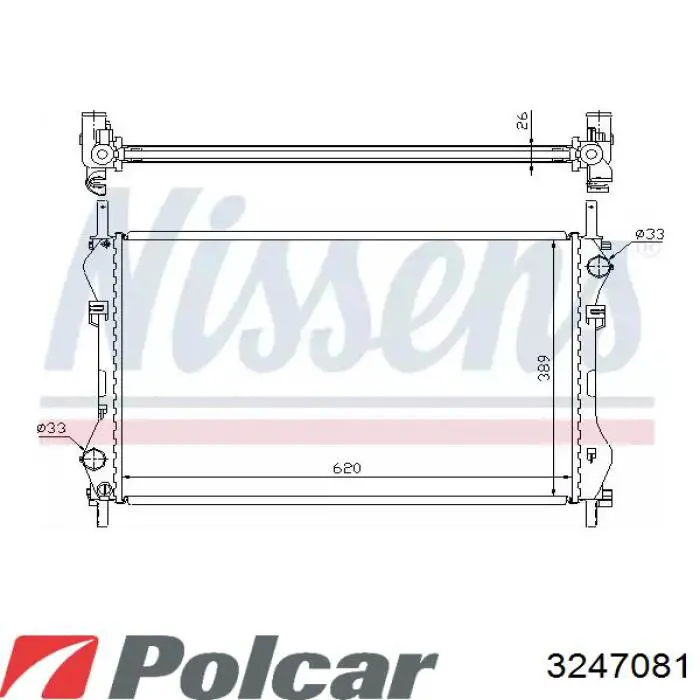 Радиатор охлаждения двигателя Polcar 3247081 цена, от 54.86 USD