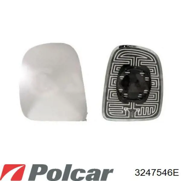 Стекло левого зеркала заднего вида 3247546E Polcar