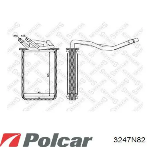 Купить 3247N82 Polcar Радиатор печки