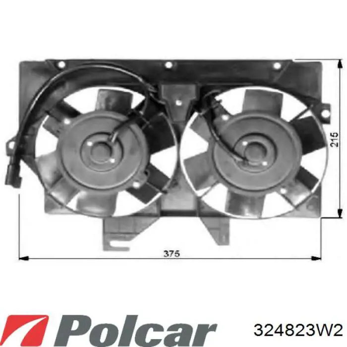Диффузор радиатора охлаждения в сборе с мотором и крыльчаткой Polcar 324823W2 цена, от 171.29 USD