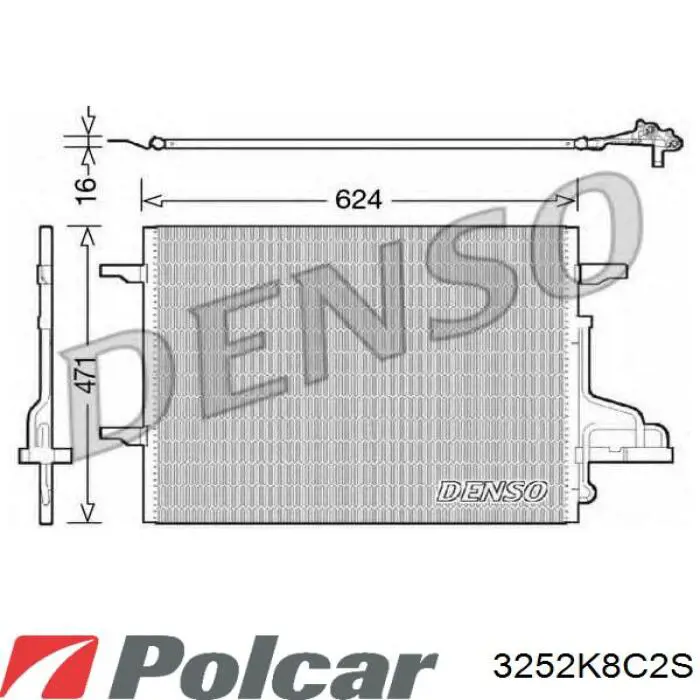 Радиатор кондиционера 3252K8C2S Polcar