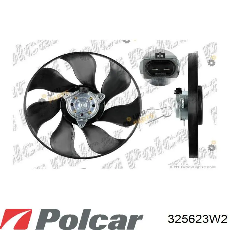 325623W2 Polcar диффузор радиатора охлаждения, в сборе с мотором и крыльчаткой