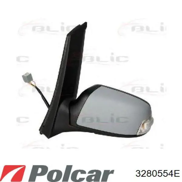 Стекло правого зеркала заднего вида 3280554E Polcar