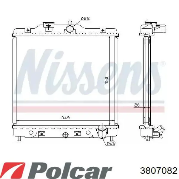 Радиатор 3807082 Polcar