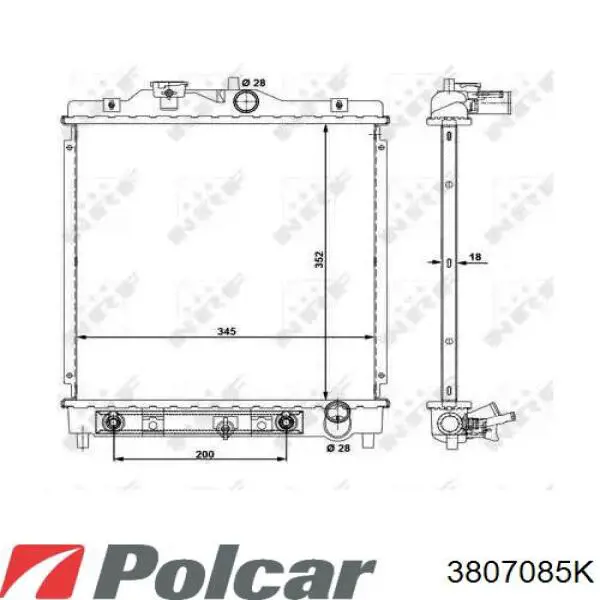 3807085K Polcar радиатор