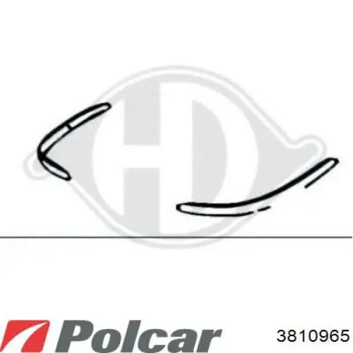 3810965 Polcar Накладка бампера заднего, левая