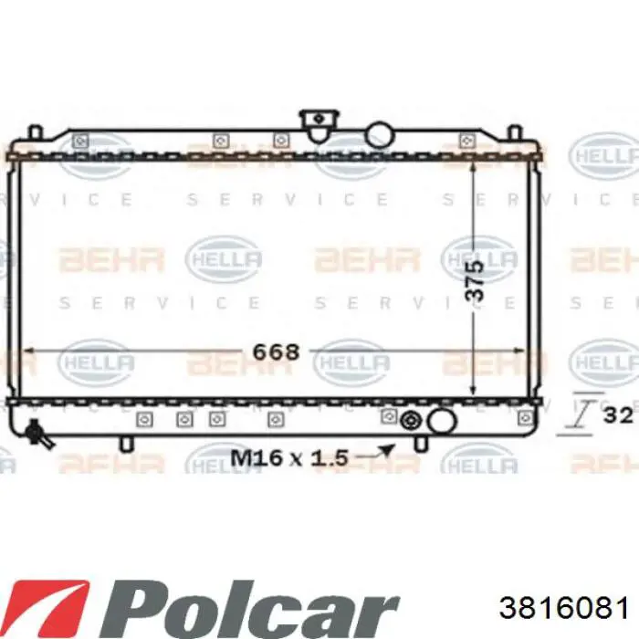 3816081 Polcar Радиатор основной