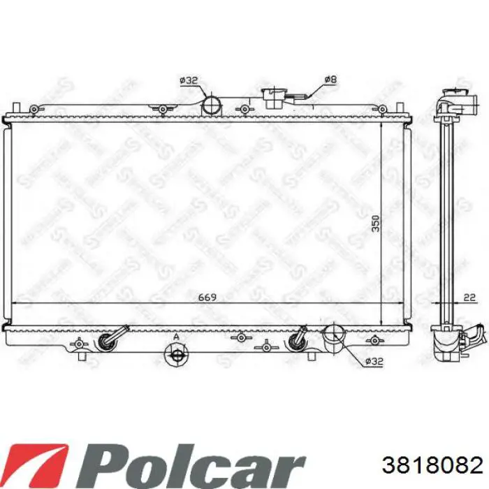 Радиатор 19010POFJ51 Honda