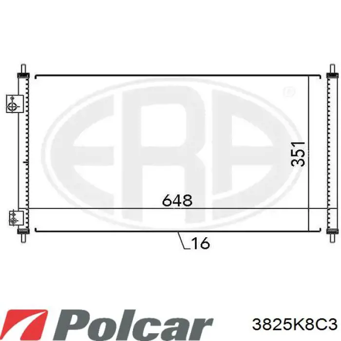 Конденсатор кондиционера Polcar 3825K8C3 цена, от 66.00 USD