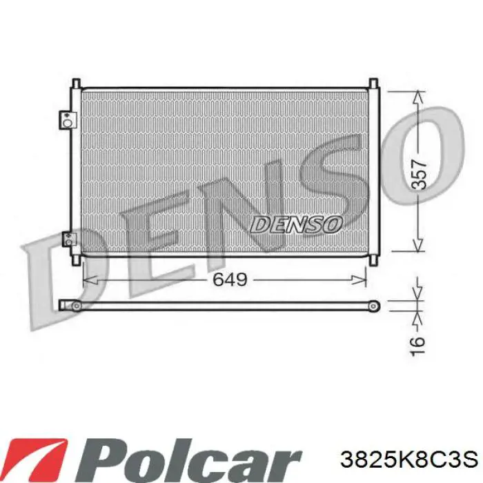 Радиатор кондиционера 3825K8C3S Polcar