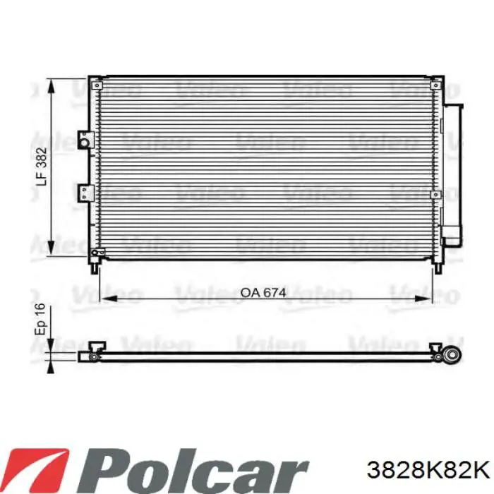 3828K82K Polcar радиатор кондиционера