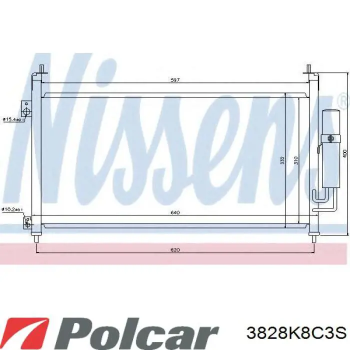3828K8C3S Polcar радиатор кондиционера