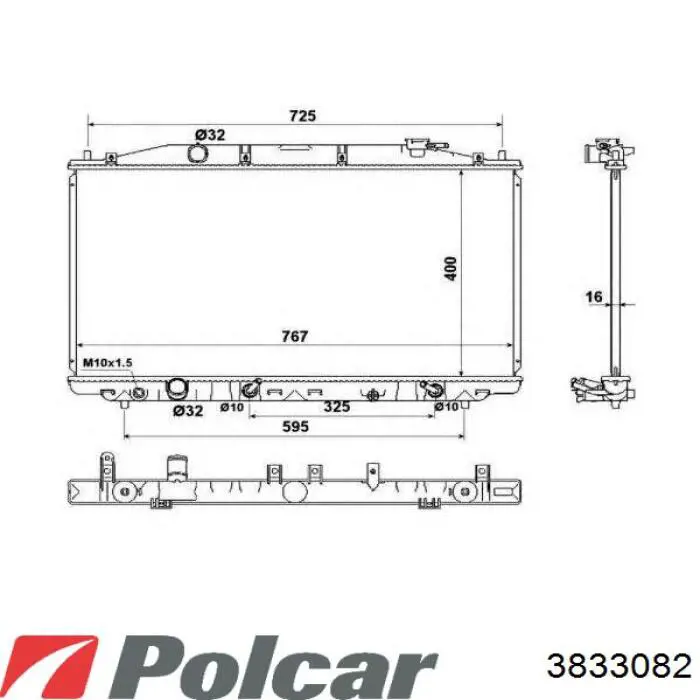 Радиатор 3833082 Polcar